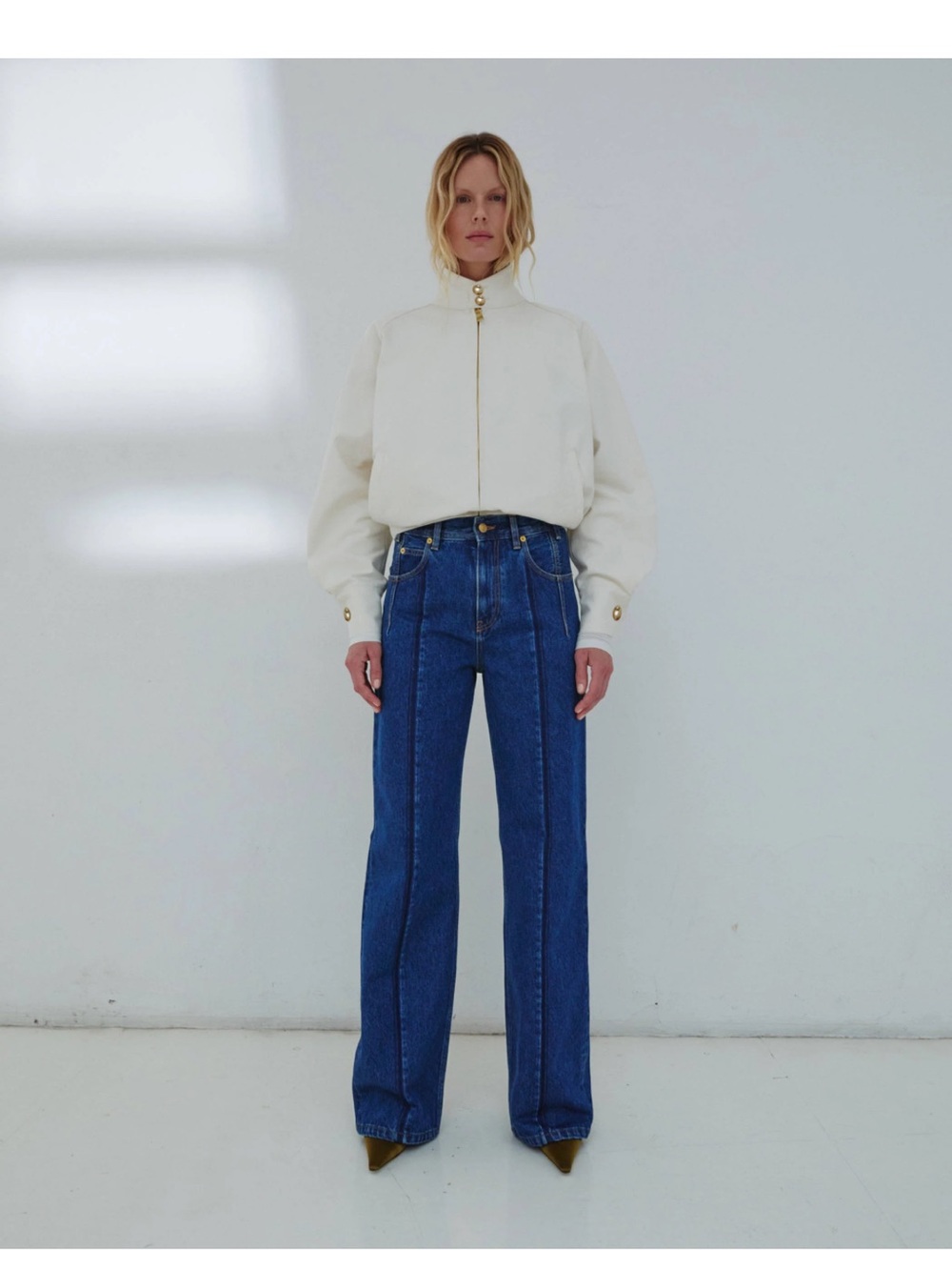 DARKPARK LU - STRAIGHT LEG PLEAT EFFECT FITTED DENIM